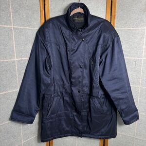 Forecaster of Boston Vintage Navy Blue Iridescent Anorak Parka Jacket Large